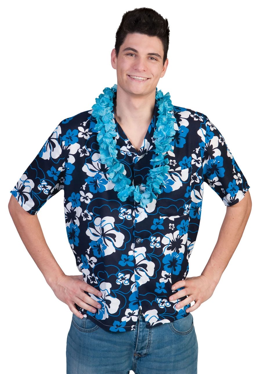 Men's Hawaiian Blue Hibiscus Shirt