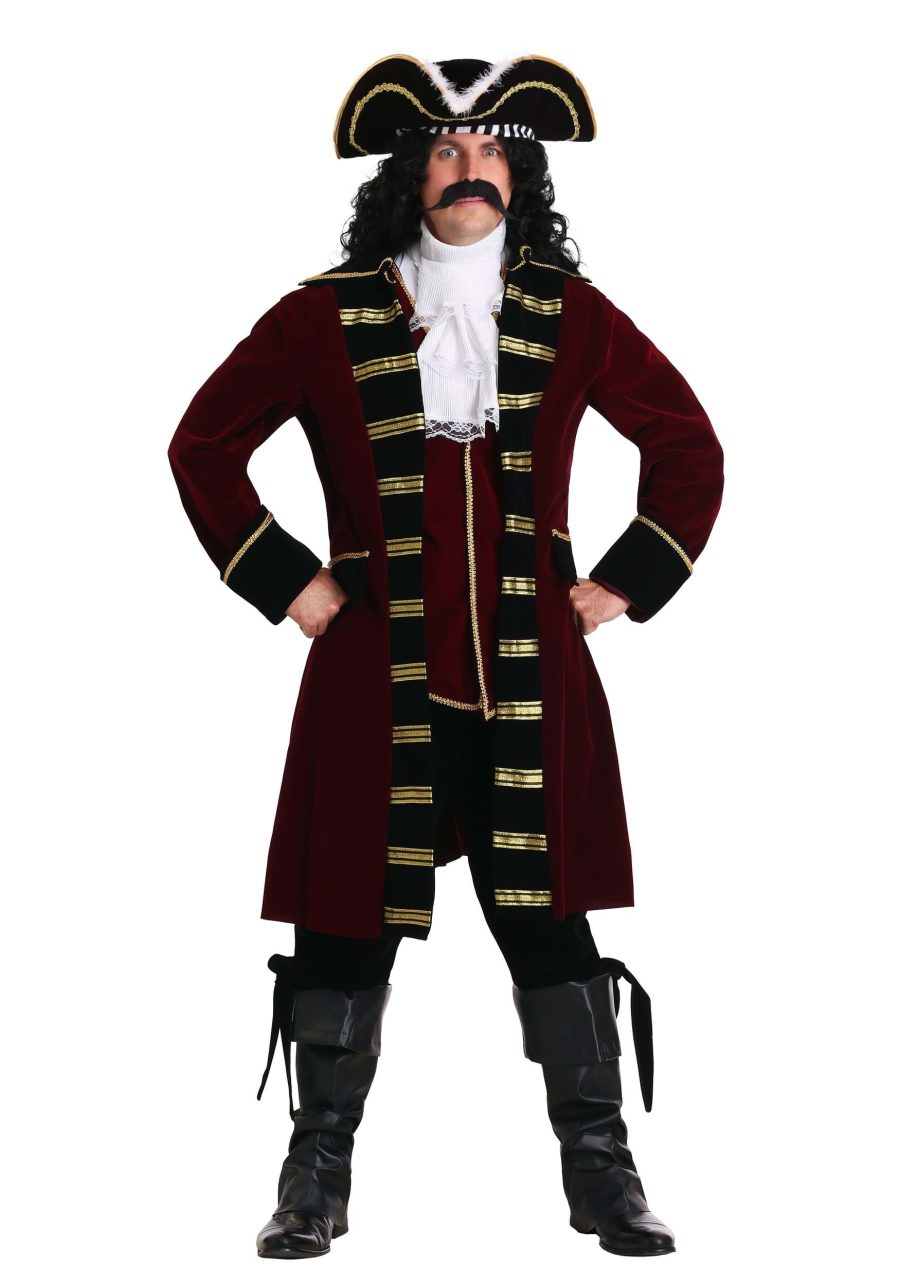 Men's Plus Size Deluxe Captain Hook Costume