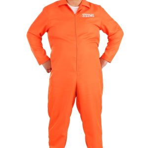 Men's Plus Size Prison Jumpsuit Costume