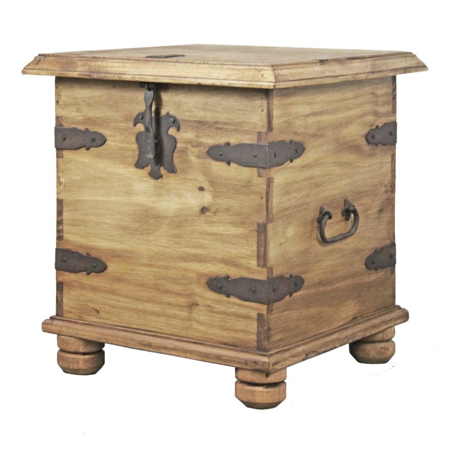 Mexican Rustic Pine End Table Trunk