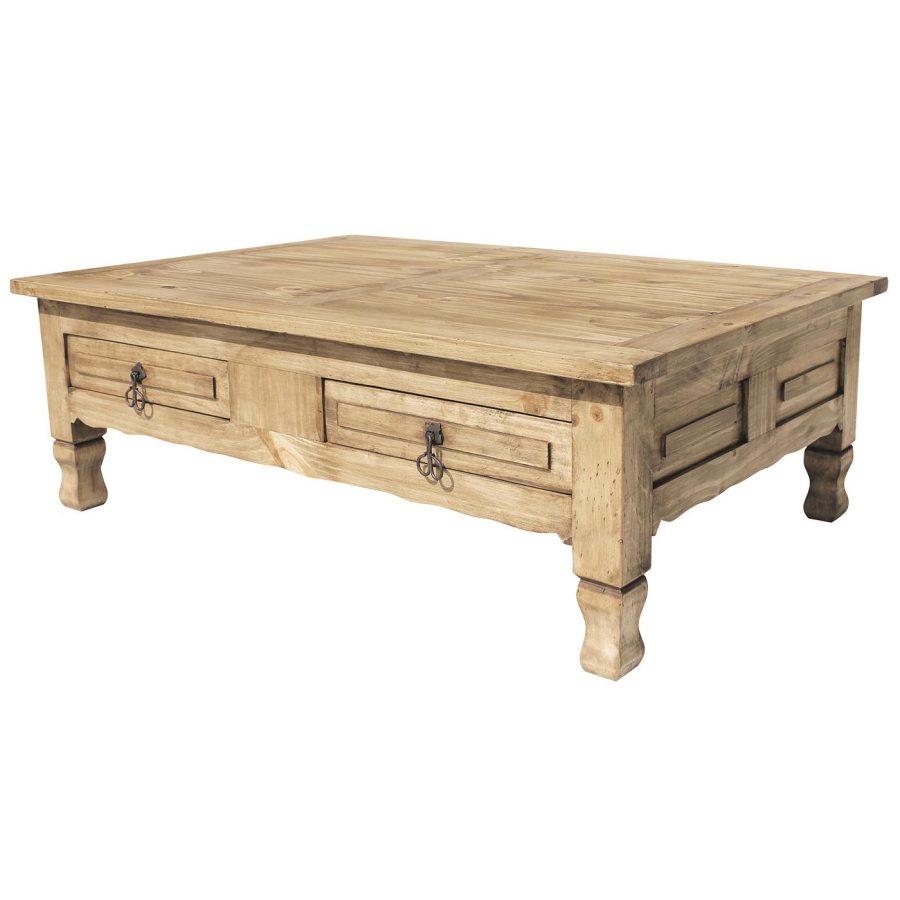 Mexican Rustic Pine Keko Coffee Table