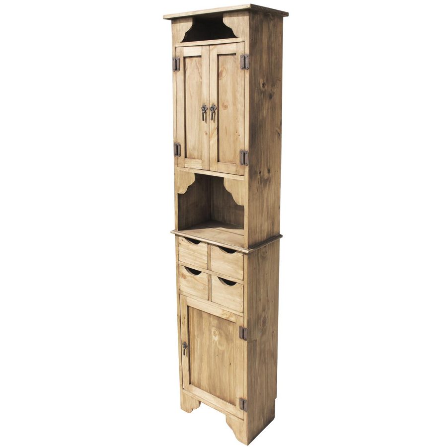 Mexican Rustic Pine Kitchen Spice Cabinet