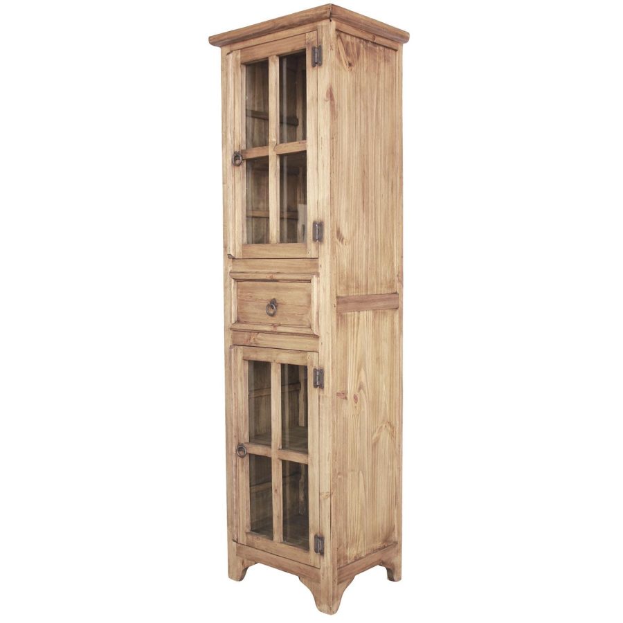 Mexican Rustic Pine Kitchen Storage Cabinet