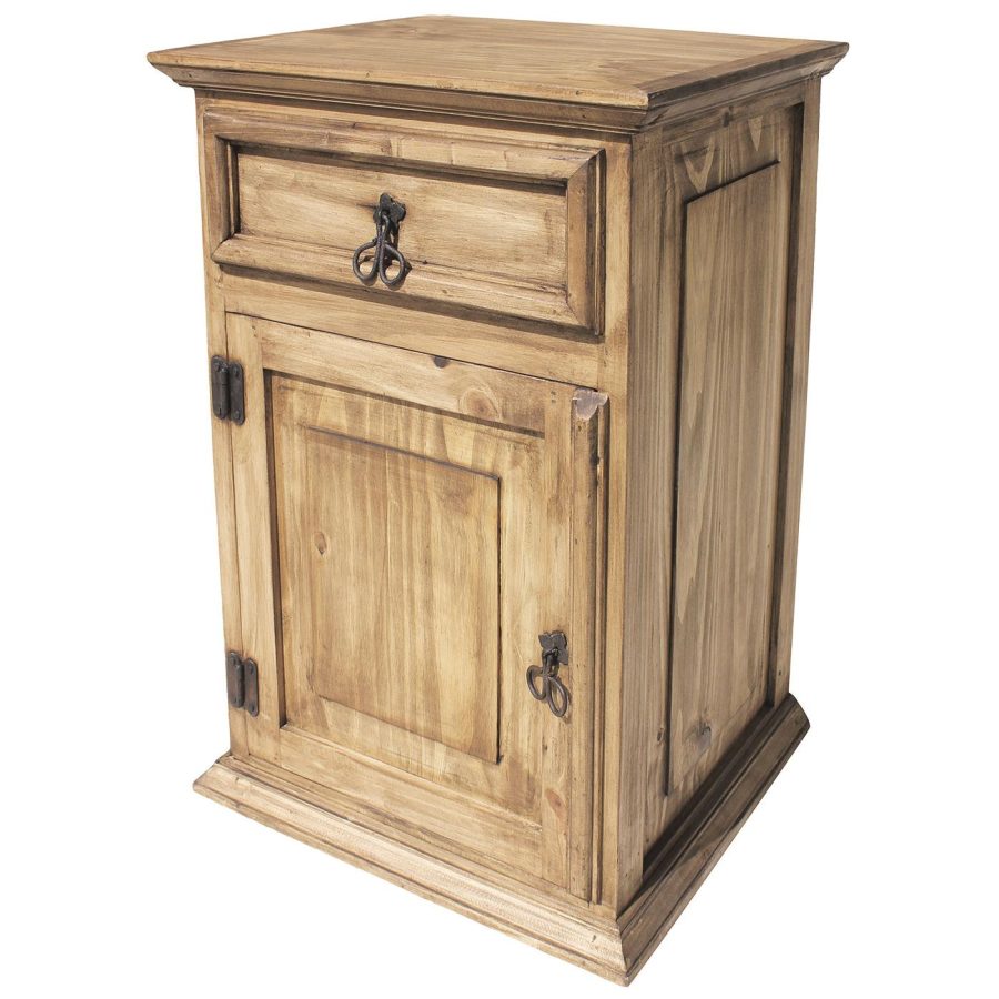 Mexican Rustic Pine Liso Nightstand (Door opens Left)