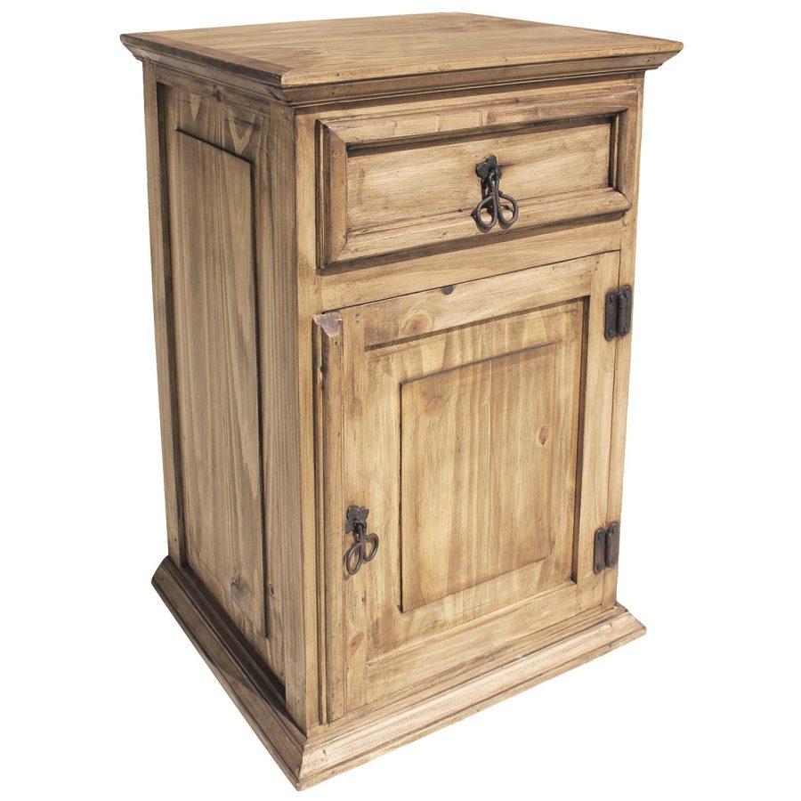 Mexican Rustic Pine Liso Nightstand (Door opens Right)