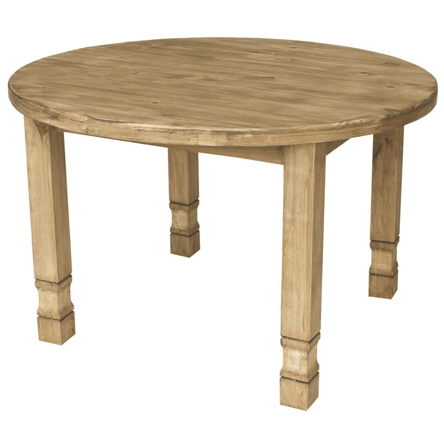 Mexican Rustic Pine Round Julio Dining Table