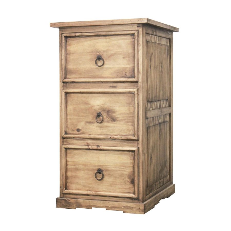 Mexican Rustic Pine Three-Drawer Taos Legal File Cabinet