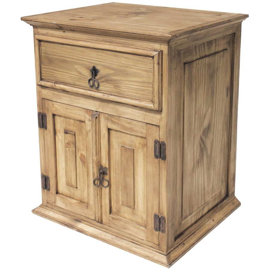 Mexican Rustic Pine Two-Door Nightstand