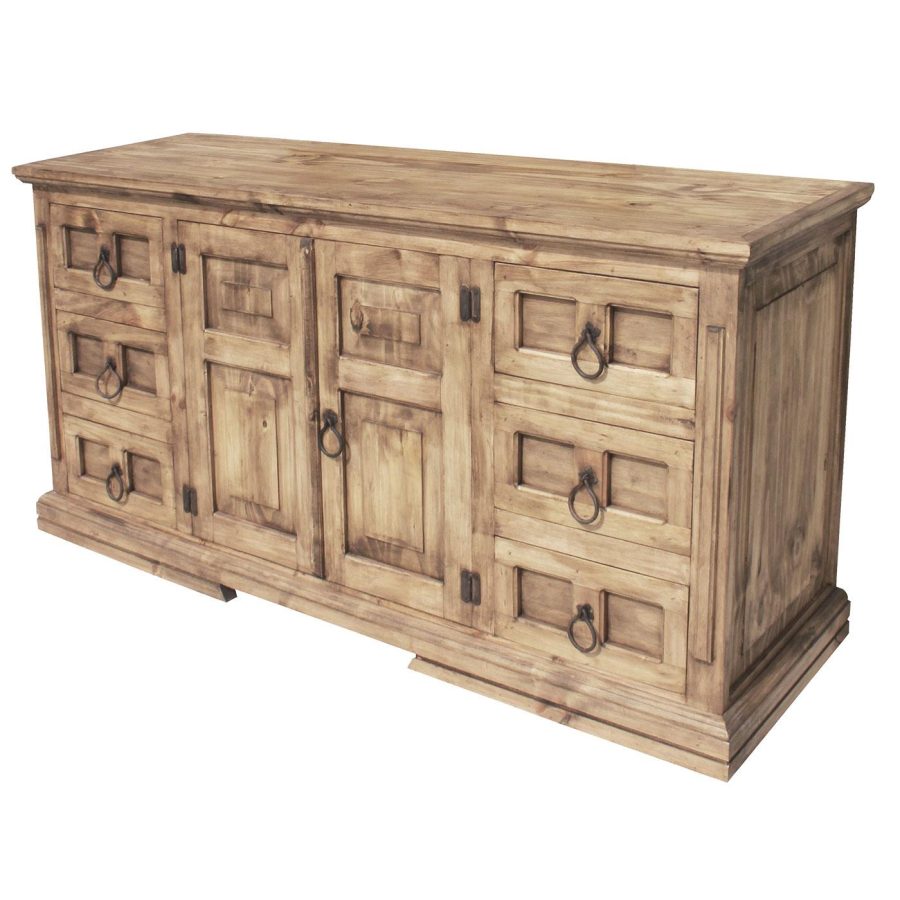 Mexican Rustic Pine Wide Mansion Dresser