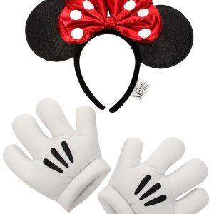Minnie Mouse Glitter Headband & Gloves Set