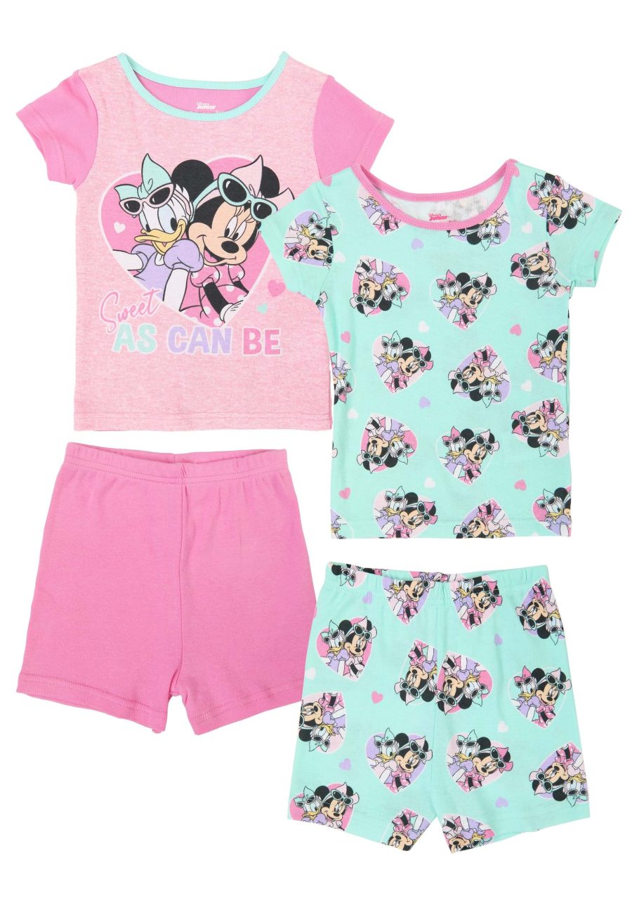 Minnie and Daisy Toddler 4 Piece Short Sleep Set