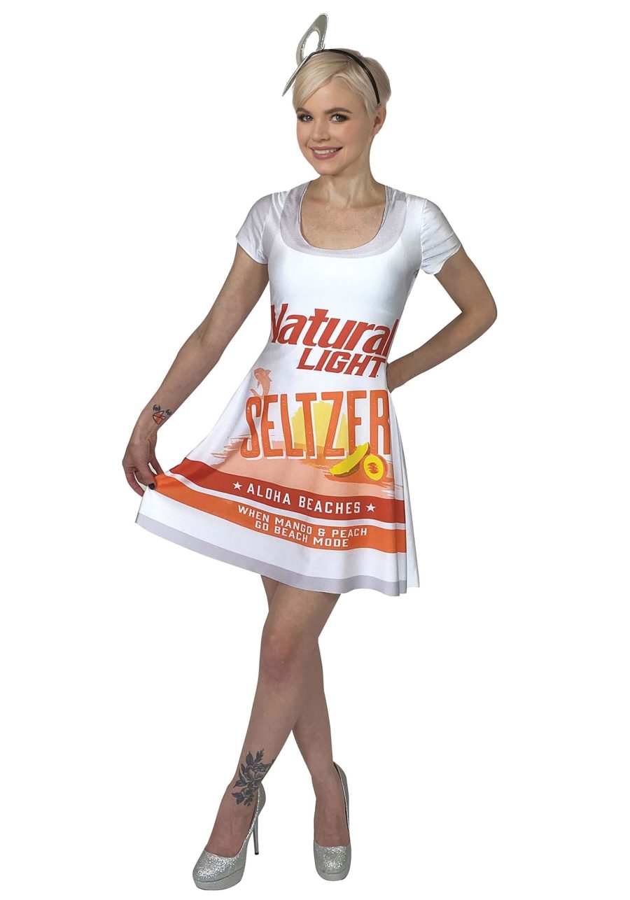 Natural Light Seltzer Aloha Beaches Skater Dress Costume