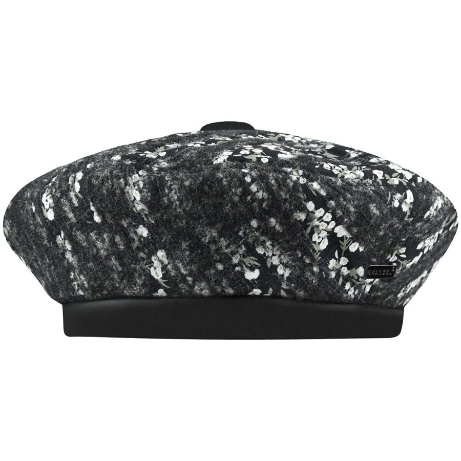 Needlepunch Floral Beret - Black / L/XL