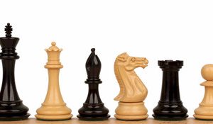 New Exclusive Staunton Chess Set with Ebonized & Boxwood Pieces - 3 King