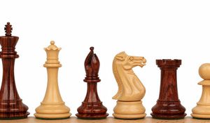 New Exclusive Staunton Chess Set with Rosewood & Boxwood Pieces - 4 King