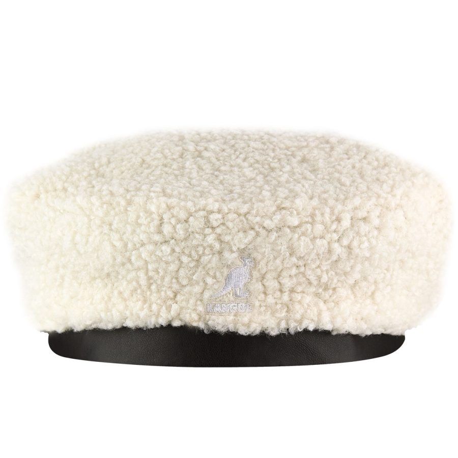 Nylon Plush Reversible Beret - Off White/Oil Green/L/XL