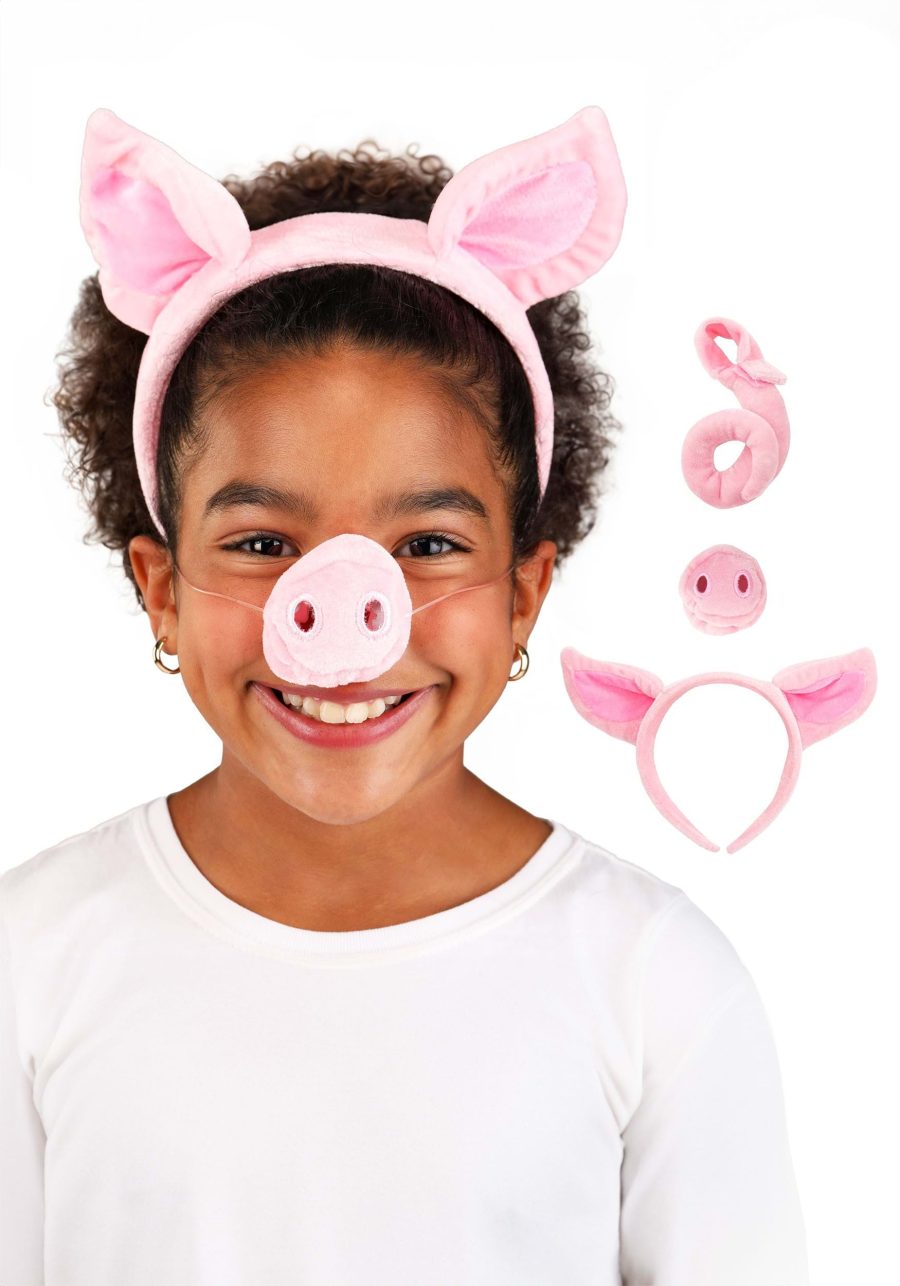 Pink Pig Nose, Ears and Tail Costume Accessory Set