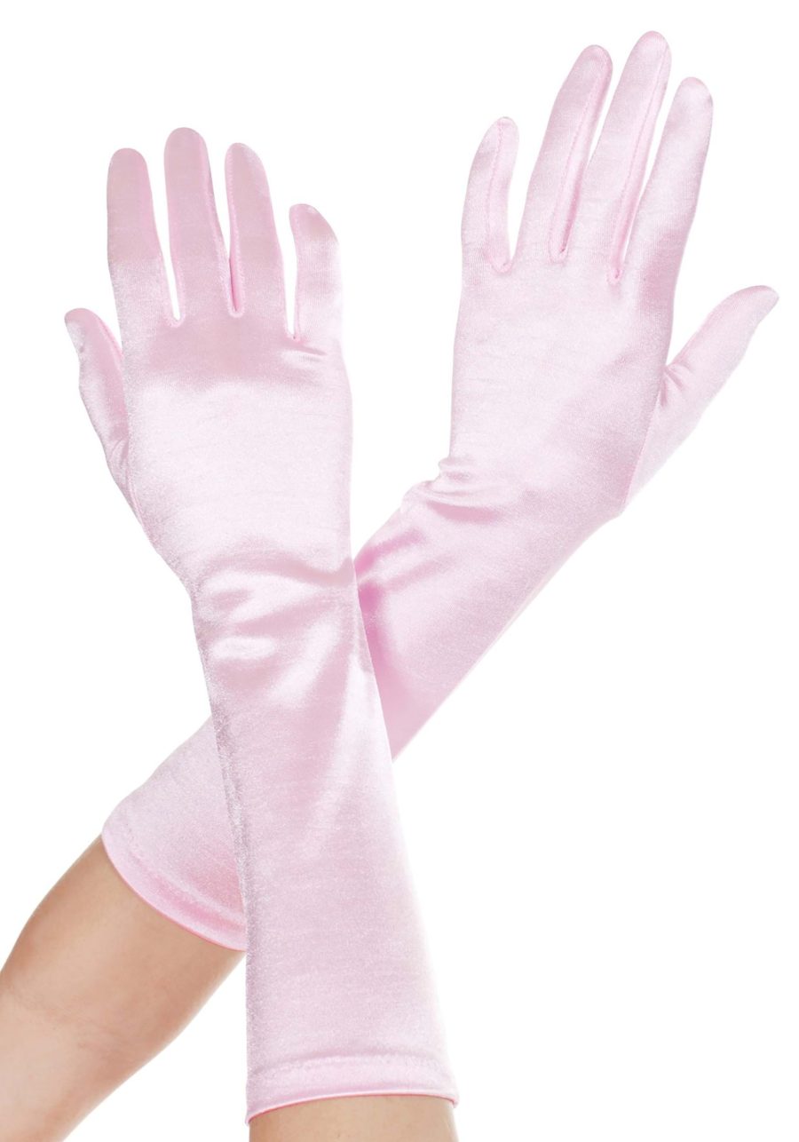 Pink Satin Costume Gloves