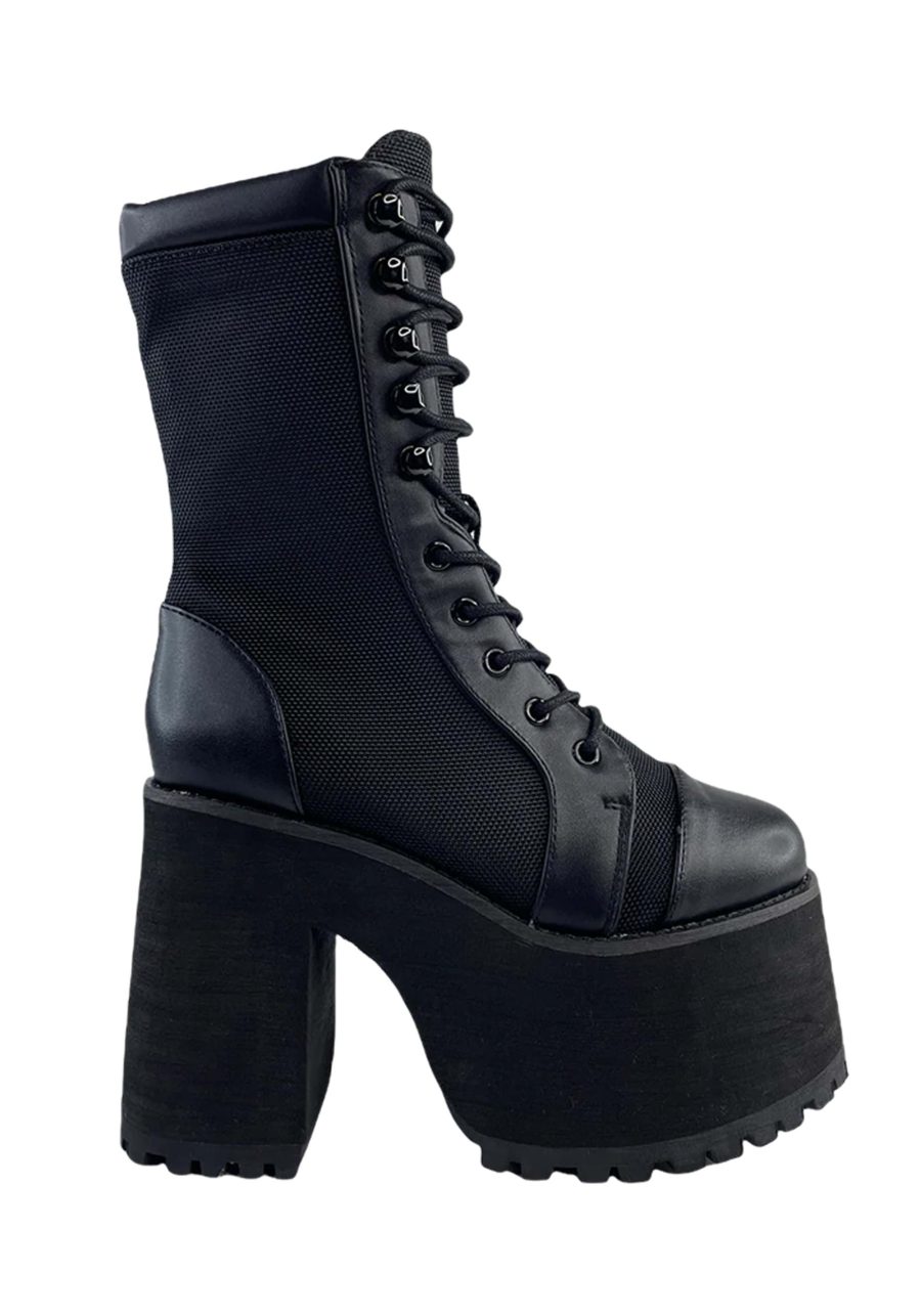 Platform Raven Commando Boots