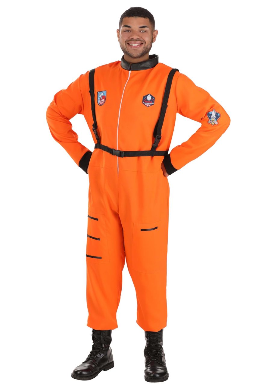 Plus Size Classic Orange Astronaut Costume for Adults