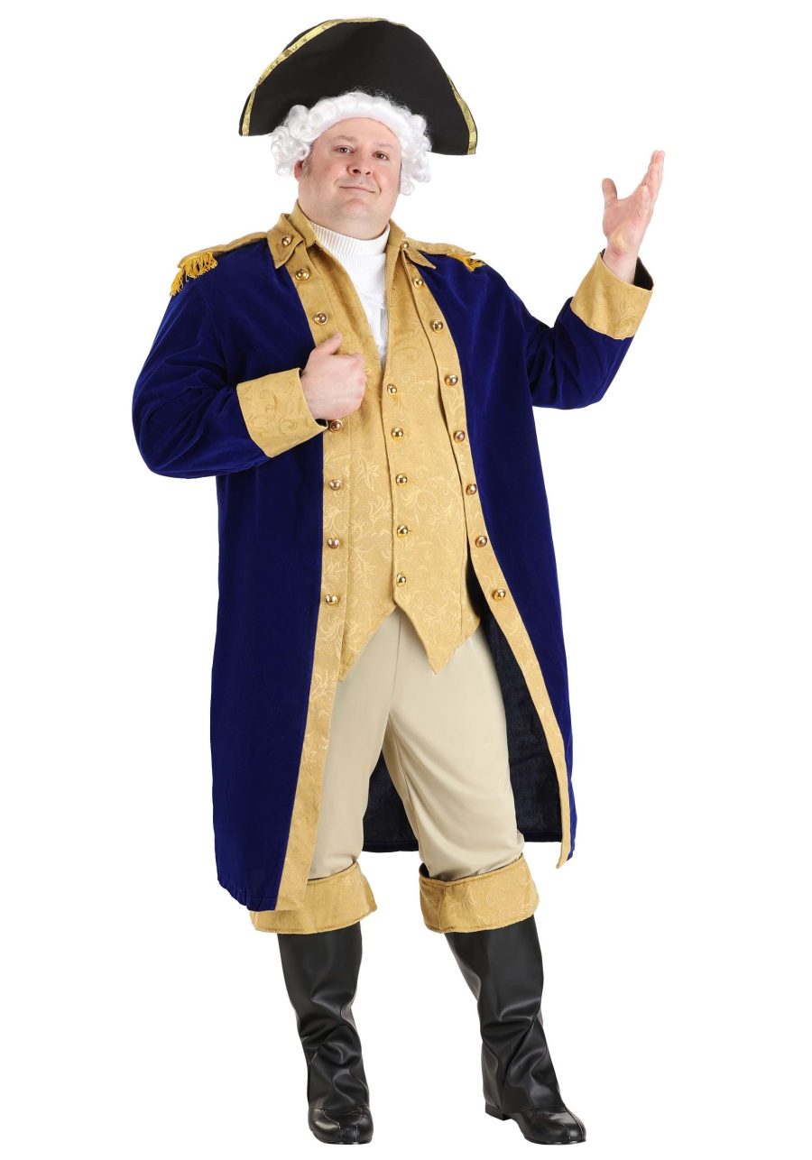 Plus Size George Washington Costume for Men