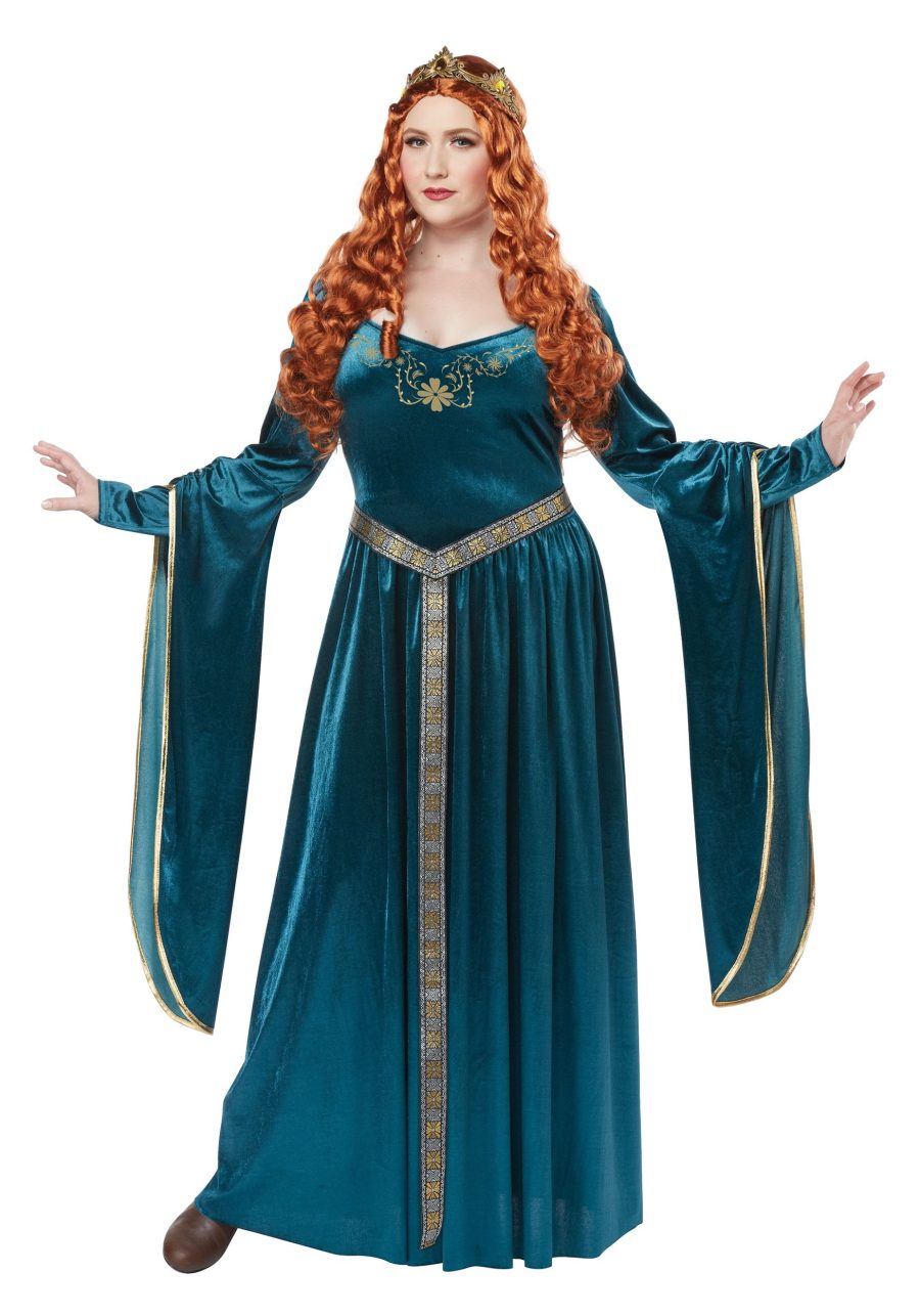 Plus Size Lady Guinevere Teal Women's Costume