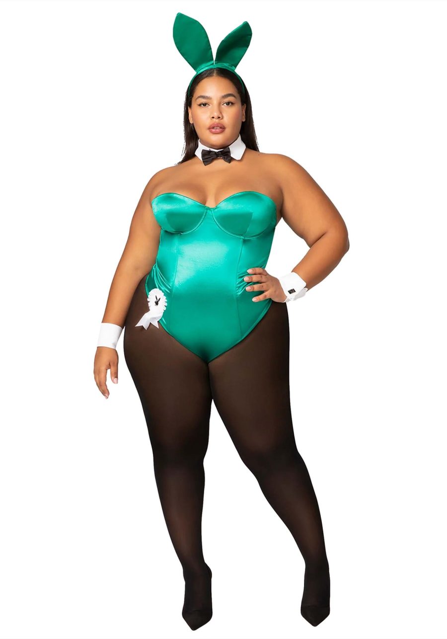 Plus Size Women's Playboy Bunny Green Costume