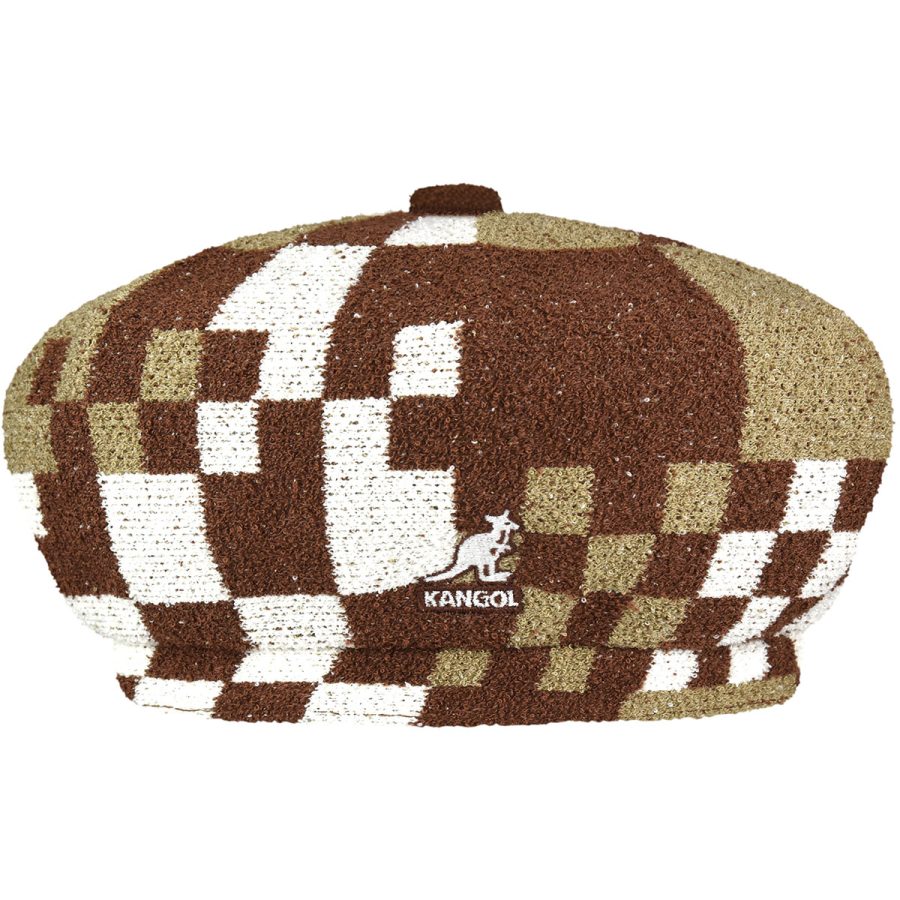 Pop Gingham Jax Beret - Mahogany/Oat / L