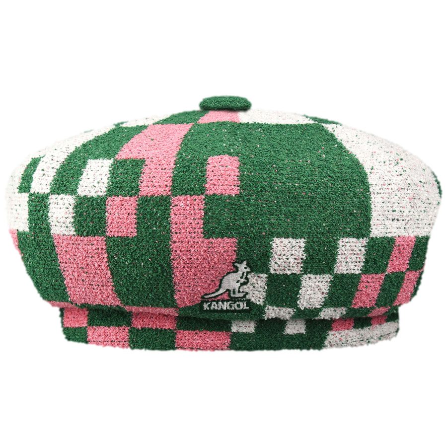 Pop Gingham Jax Beret - Turf Green/Pepto / L