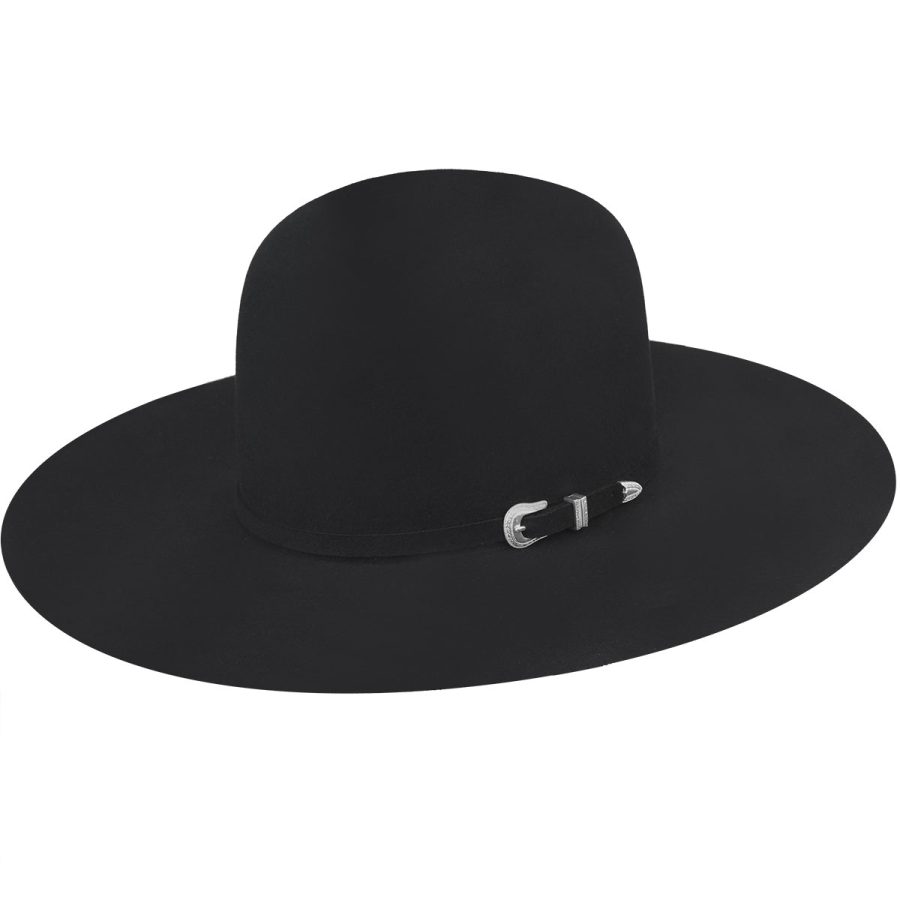 Pro 5X Open Cowboy Western Hat - Black/6 7/8