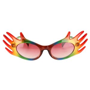 Rainbow Hands Glasses with Red Tint
