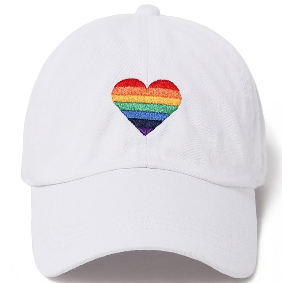 Rainbow Heart Ponyflo Baseball Cap - White/1SFM