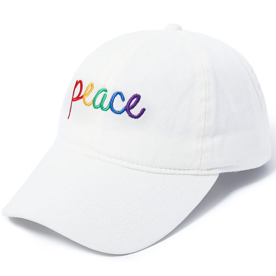 Rainbow Peace Ponyflo Baseball Cap - White/1SFM