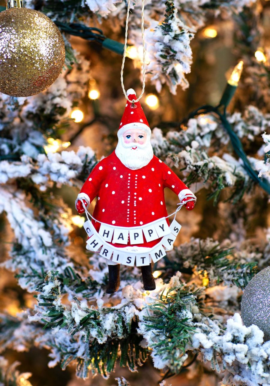 Salutations Santa Christmas Ornament