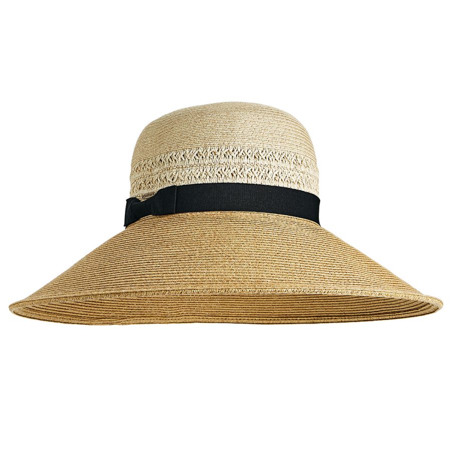 Shannon Wide Brim Beach Hat - Natural Colorblock / 1SFM