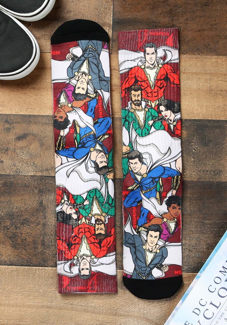 Shazam by DC Group Collage Sublimated Socks