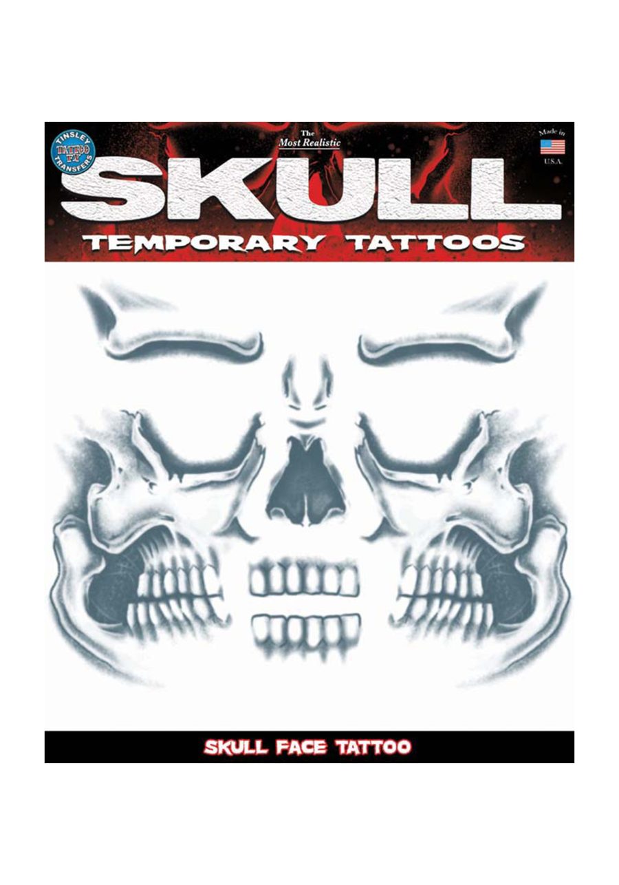 Skull Face Temporary Tattoo