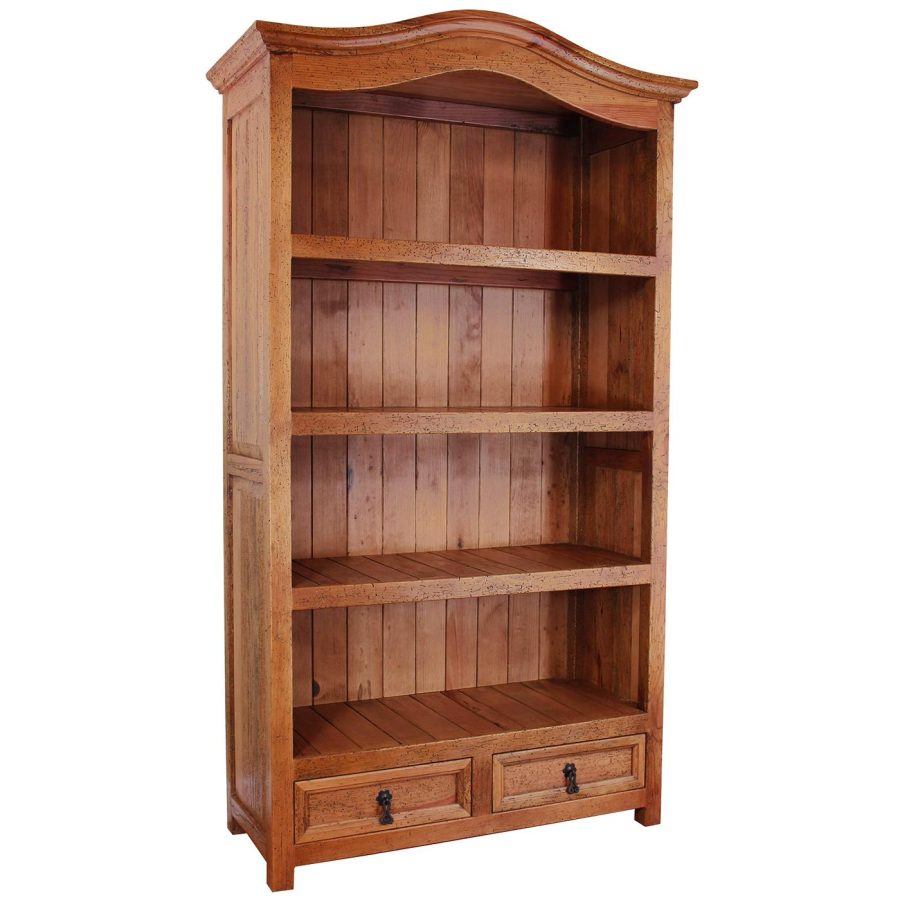 Southwestern Rustic Puebla Bookcase with Light Brown Finish