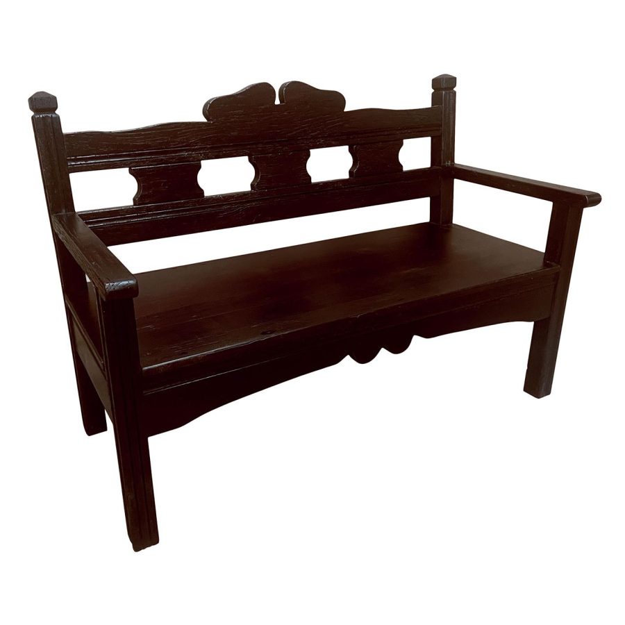 Southwestern Rustic Small Santa Clara Bench with Dark Brown Finish