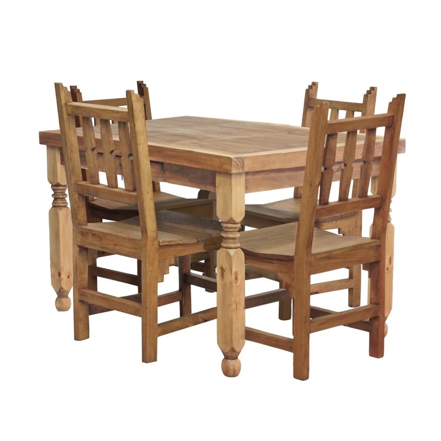 Square Lyon Dining Table w/ Four New Mexico Chairs