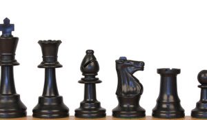 Standard Club Triple Weighted Plastic Chess Set Black & Camel Pieces with Box - 3.75 King