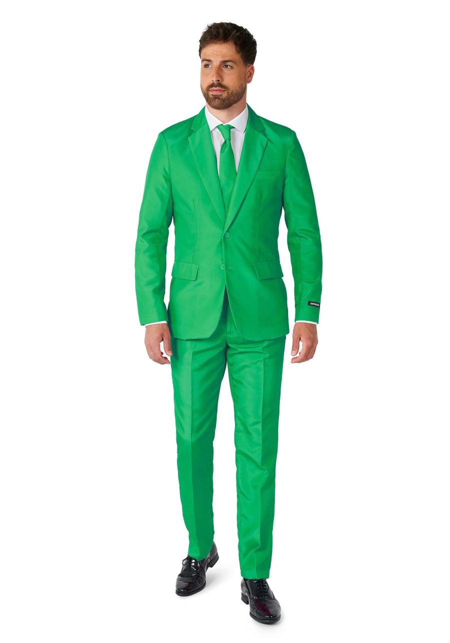 Suitmeister Solid Green Mens Suit