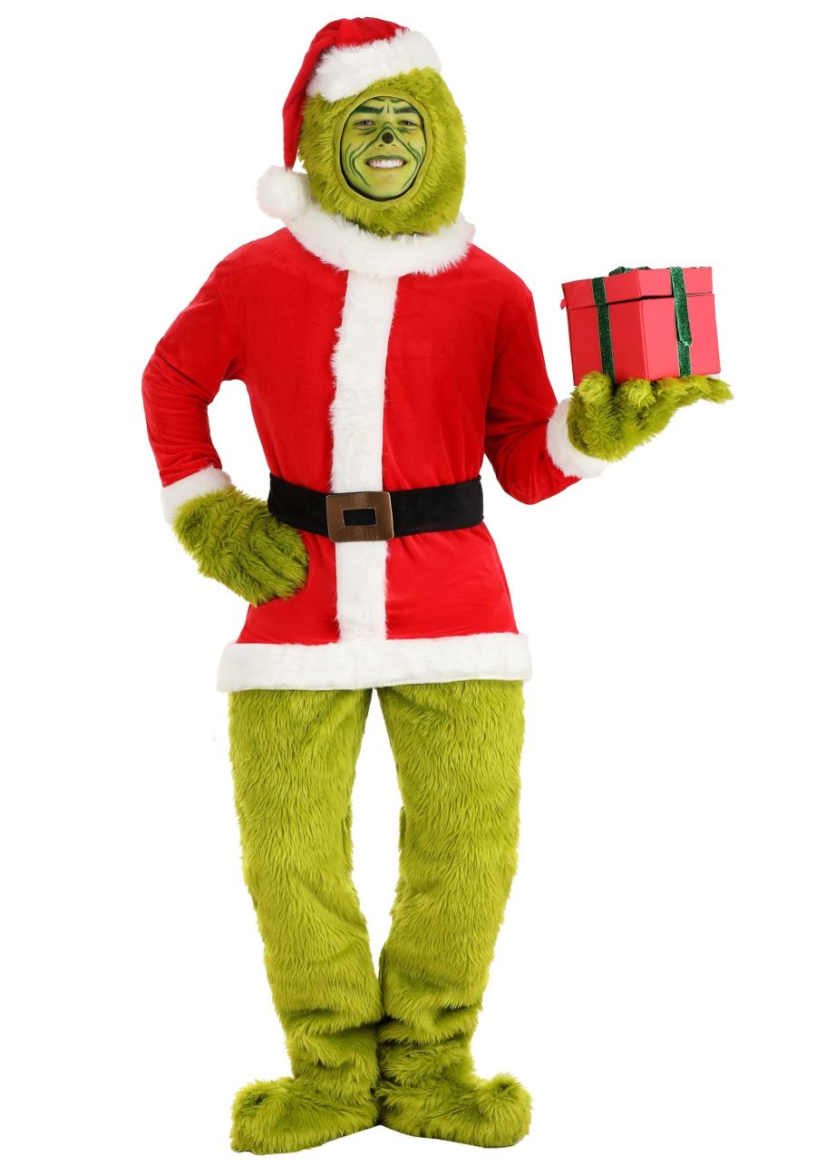 The Grinch Adult Santa Open Face Costume