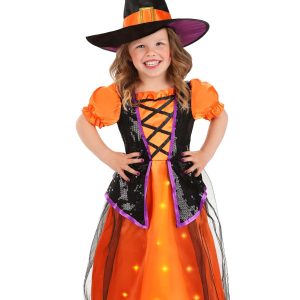 Toddler Orange Light-Up Witch Costume