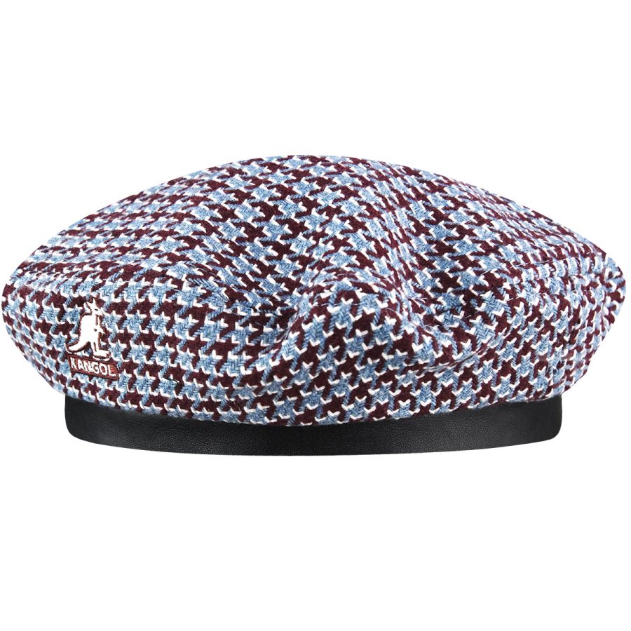 Tooth Grid Beret - Maroon/Blue/S/M