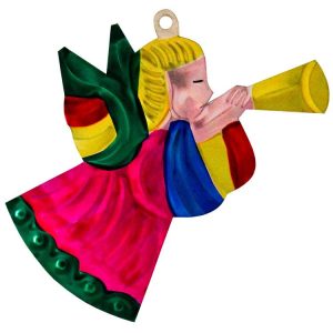 Trumpeting Angel Tin Ornament