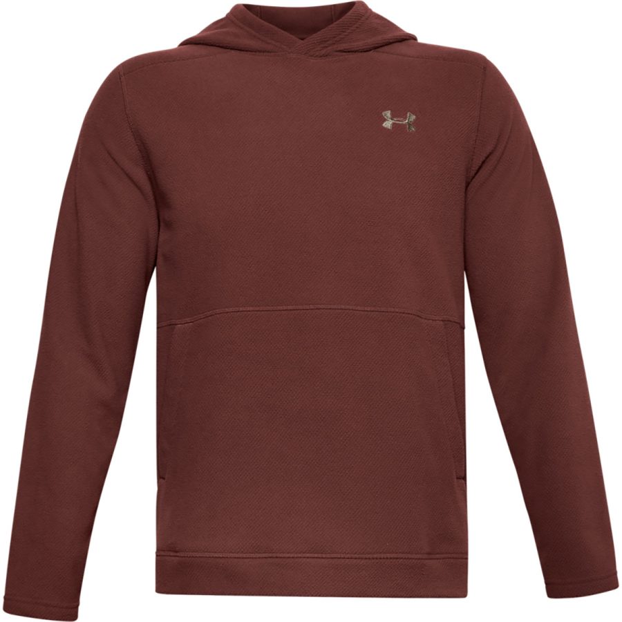 UA Men's OffGrid Fleece Hoodie - Cinna Red/Highland Buff/M