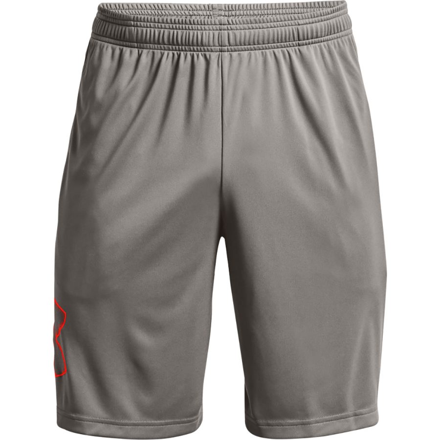 UA Men's Tech Graphic Shorts - Concrete/Phoenix Fire/M