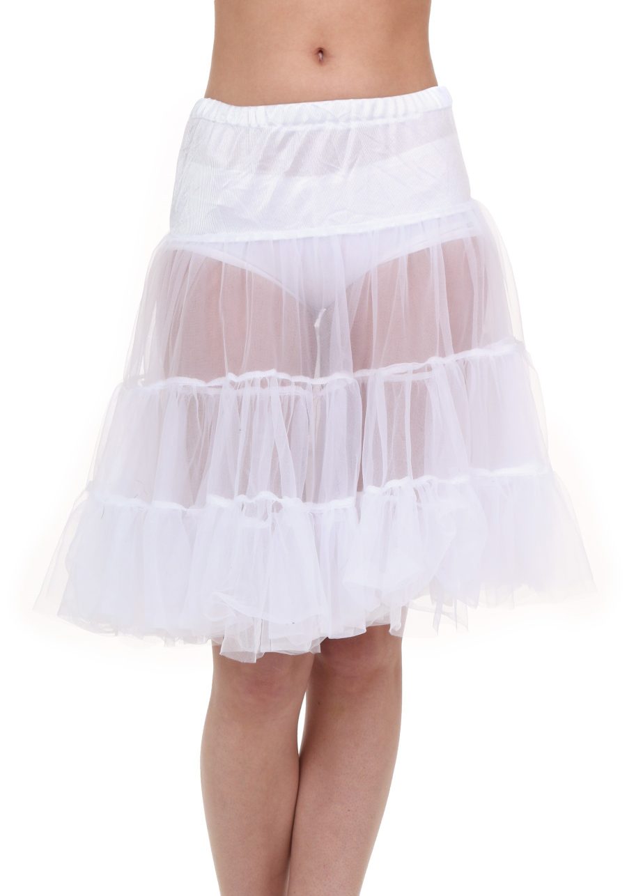 White Knee Length Adult Crinoline