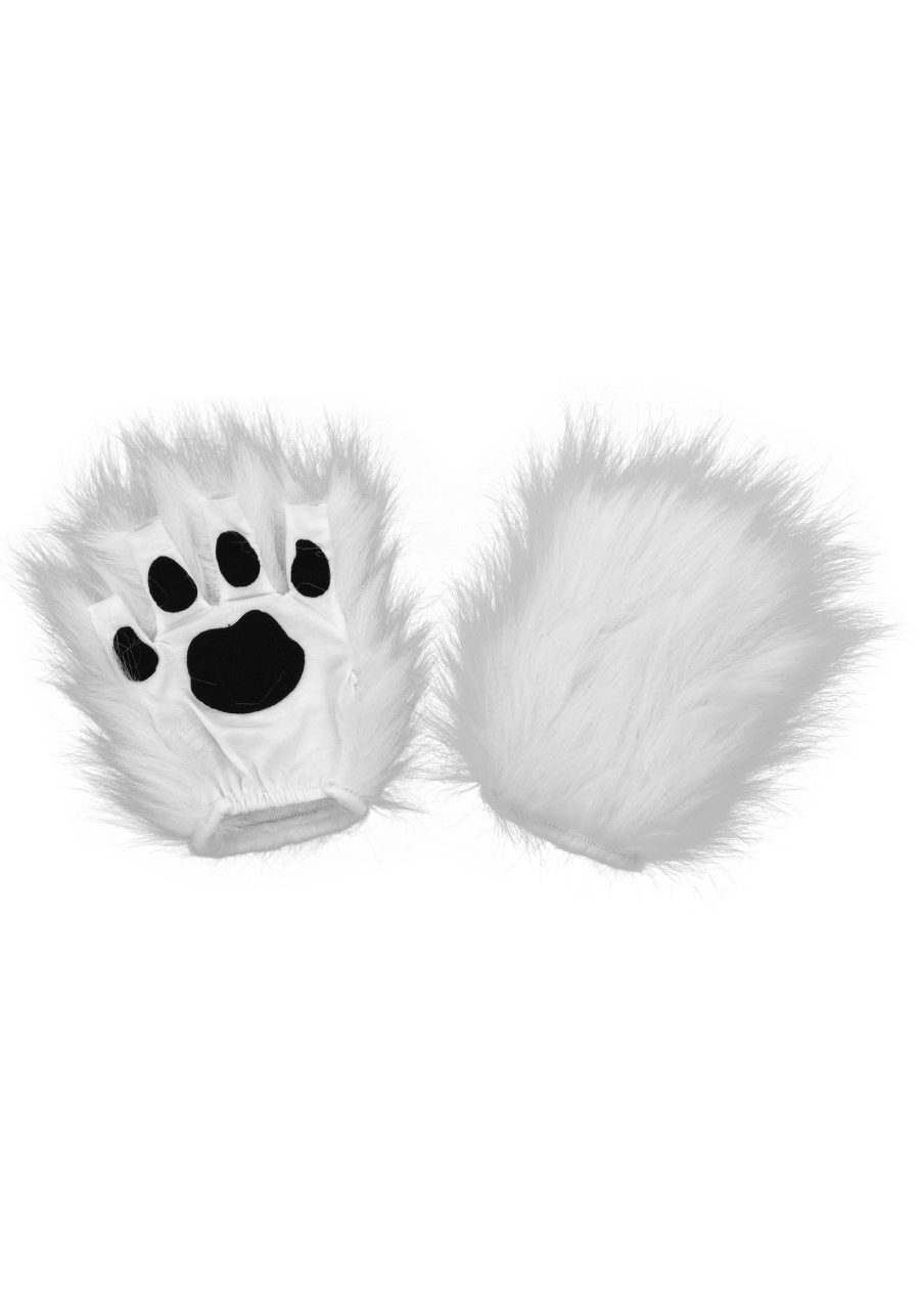 White Paws Costume Fingerless Gloves